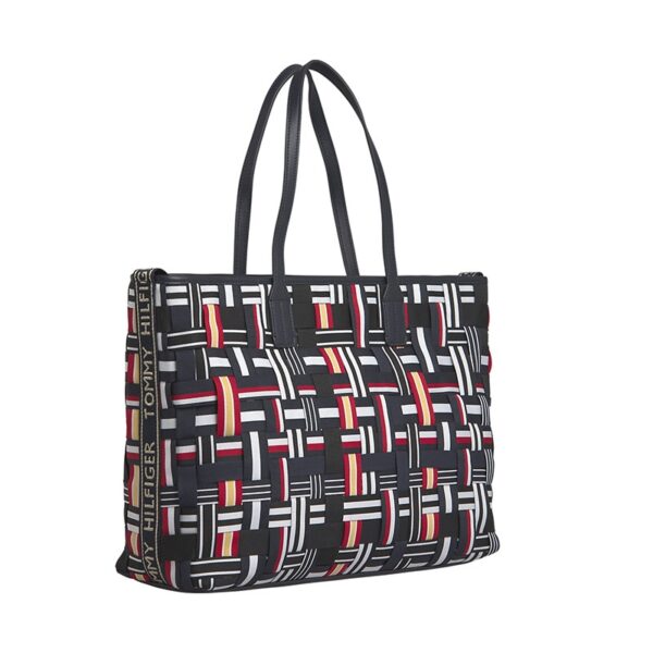 Tommy Hilfiger Turnlock Tote Weave Navy Monogram-179562