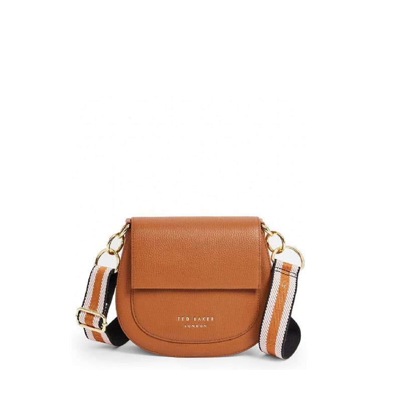 Ted Baker Amali Branded Webbing Strap Crossbody Brown — THEBAGSTORE.nl