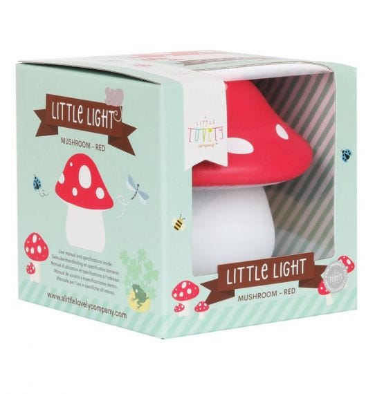 A Little Lovely Company Little Light Mushroom Red