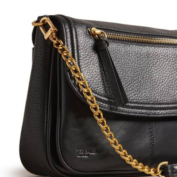 Ted Baker Nishat Soft Grainy Leather Shoulder Bag Black