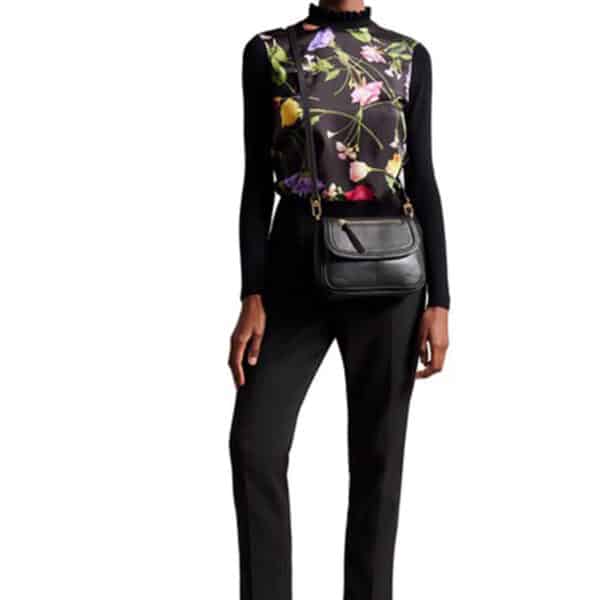 Ted Baker Nishat Soft Grainy Leather Shoulder Bag Black