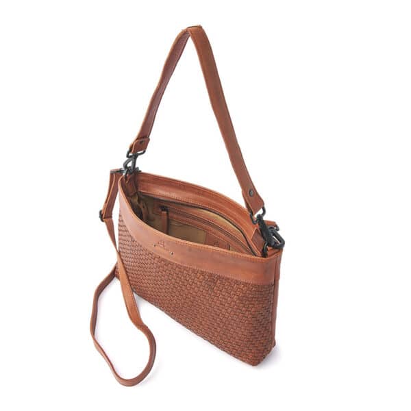 dR Amsterdam Tampa Braided Handbag Camel