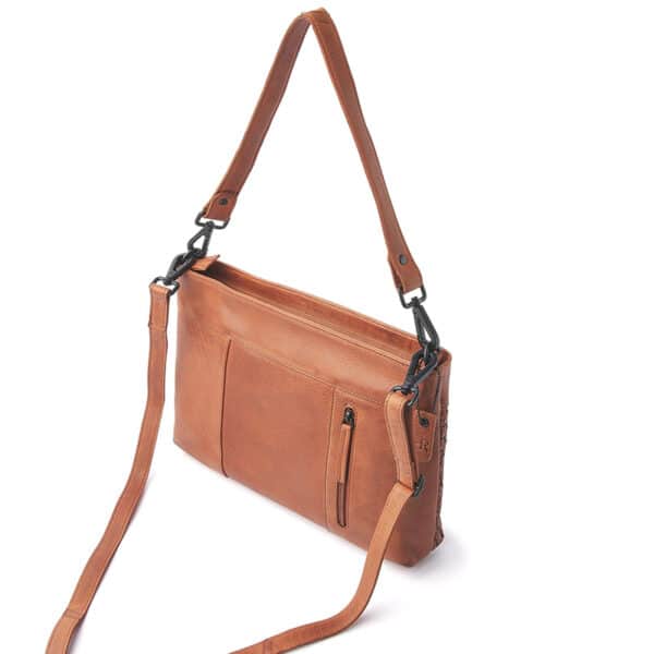 dR Amsterdam Tampa Braided Handbag Camel