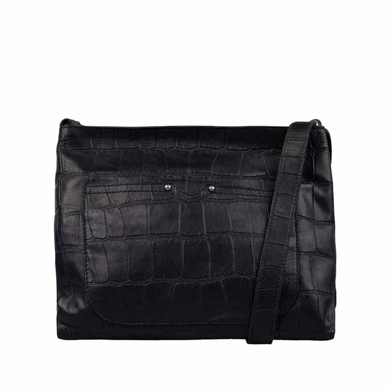 Cowboysbag Big Croco crossbodytas zwart