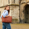 Plevier Antilla Leren Damestas 3-vaks 15.6 inch Cognac