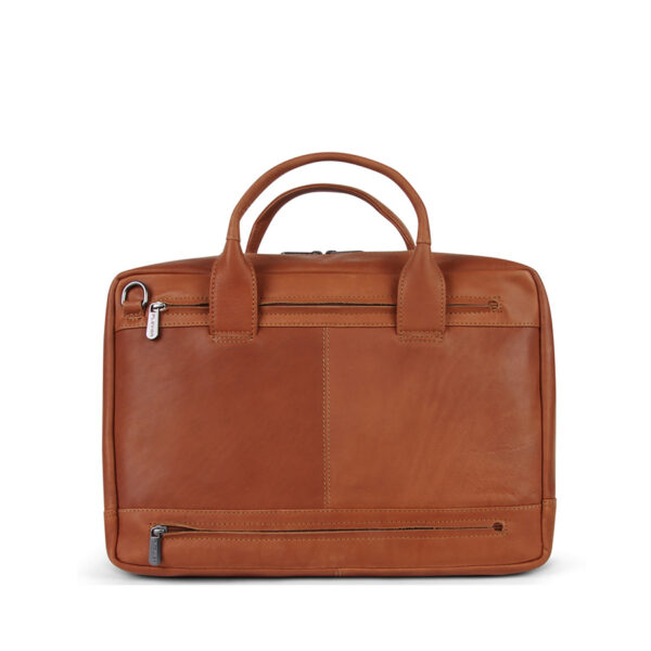 Plevier Gherkin leren laptoptas 15.6 inch 1 vak Cognac