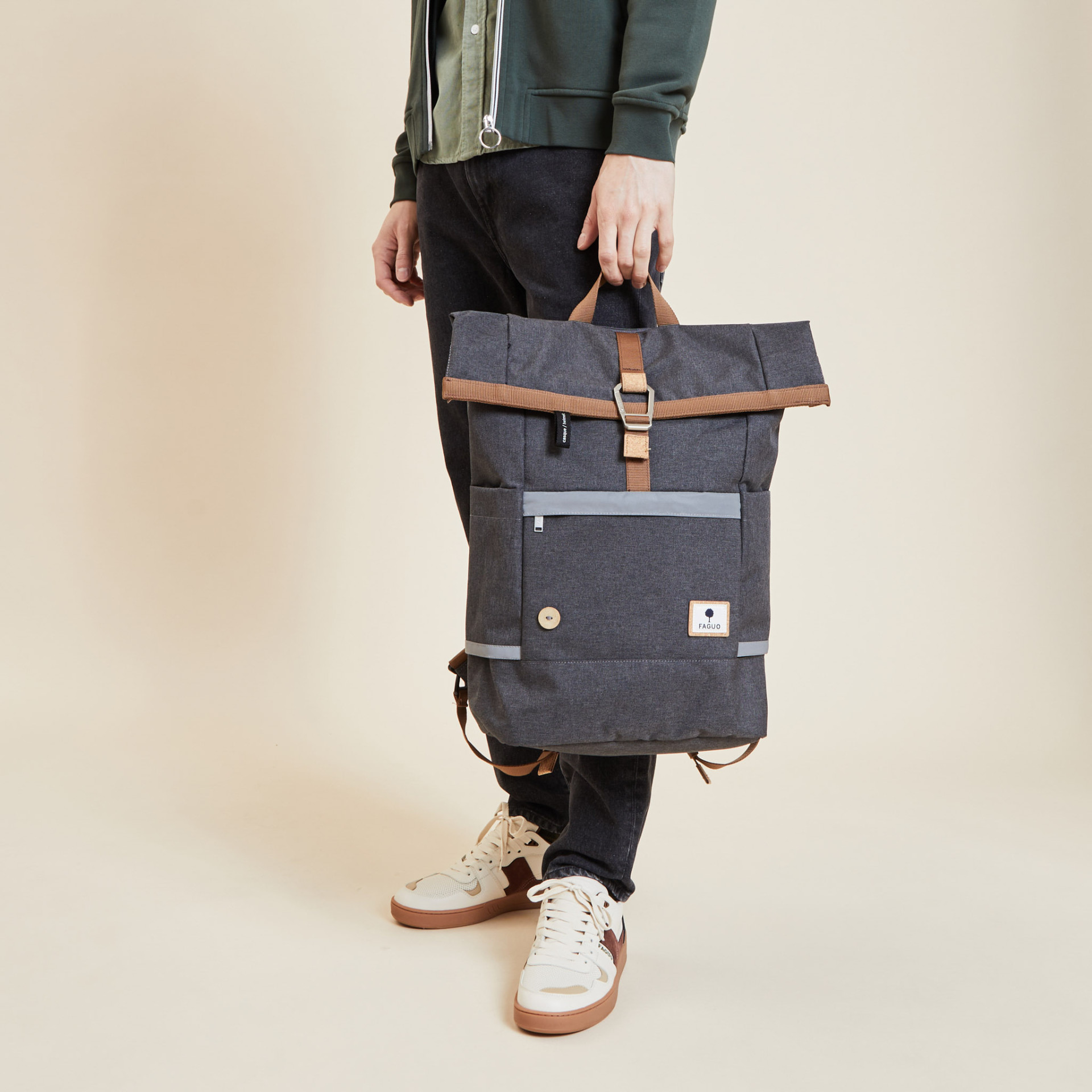 Grey Sac A Dos Faguo Cycling Faguo Cycling Medium Syn Woven Grey —