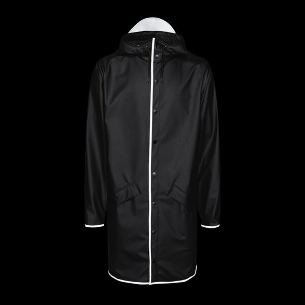 RAINS Regenjas Unisex Longer Jacket Black Reflective