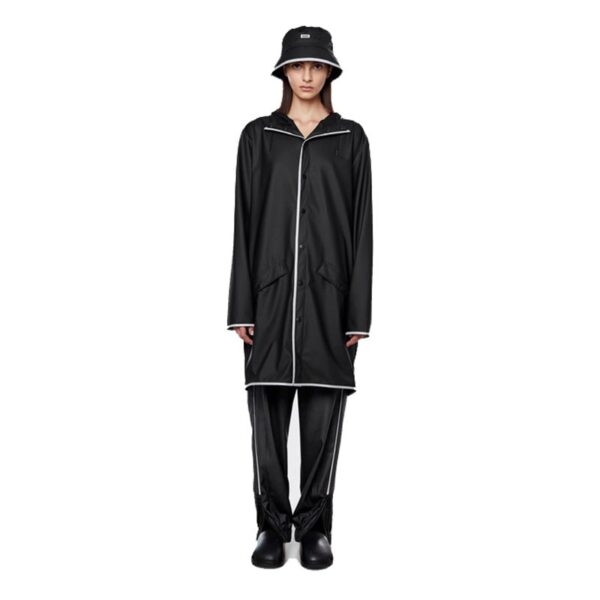 RAINS Regenjas Unisex Longer Jacket Black Reflective