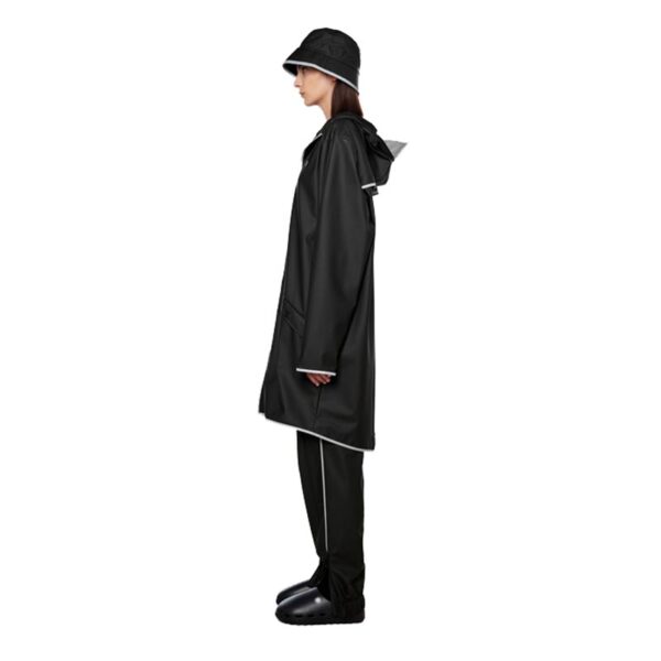 RAINS Regenjas Unisex Longer Jacket Black Reflective