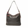 Berba Leren schoudertas Soft 005-840-15 Zwart met Rood