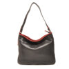 Berba Leren schoudertas Soft 005-840-15 Zwart met Rood