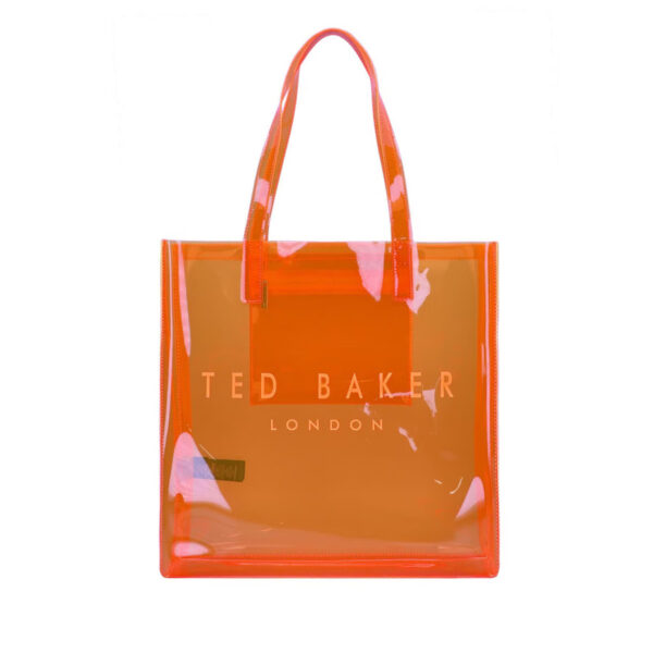 Ted Baker Sheicon Transparent Large Icon Bag Bright Orange