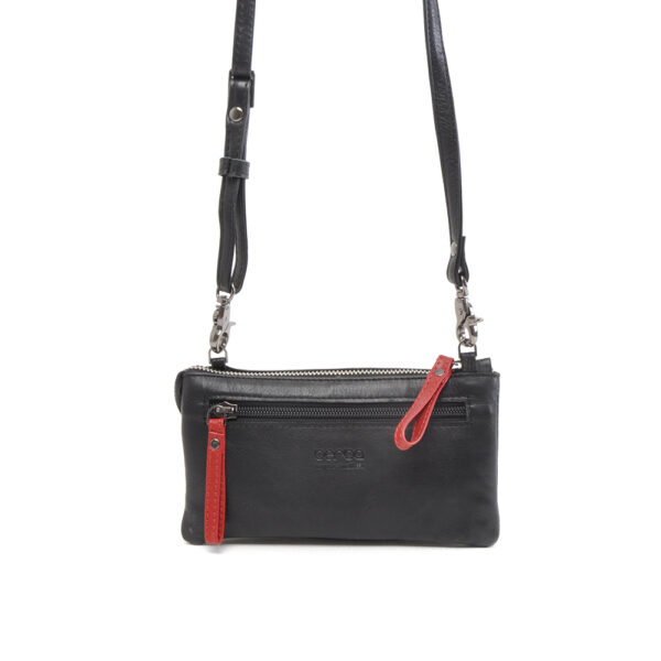 Berba Leren Crossbody Soft 005-249-15 Black-Red