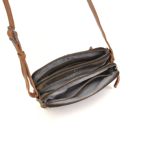 Berba Leren crossbody-tas Barbarossa 825-123-23 Military