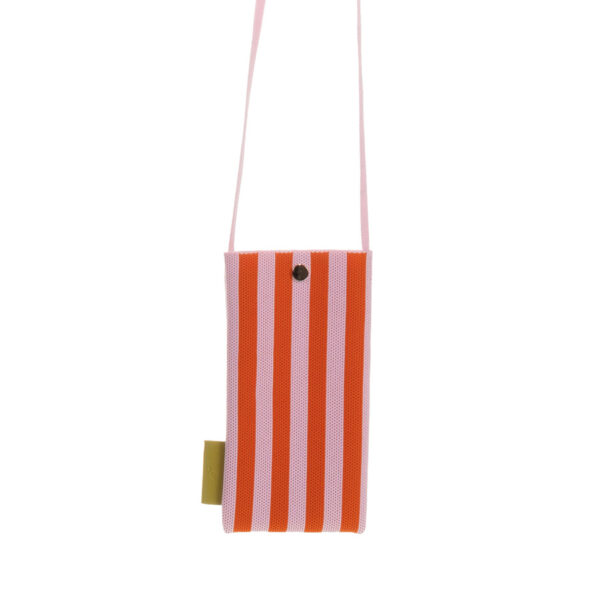 The Sticky Sis Club phone pouch il sole knitted stripes dolce pink + arancia orange