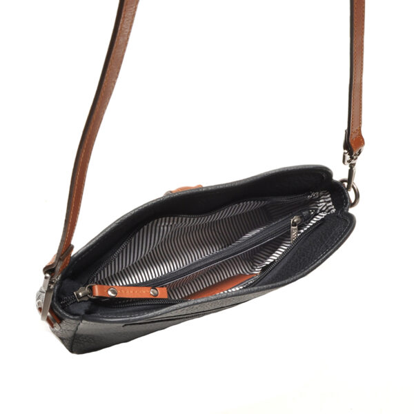 Berba Leren crossbody-tas Chamonix 125-060-00 Zwart