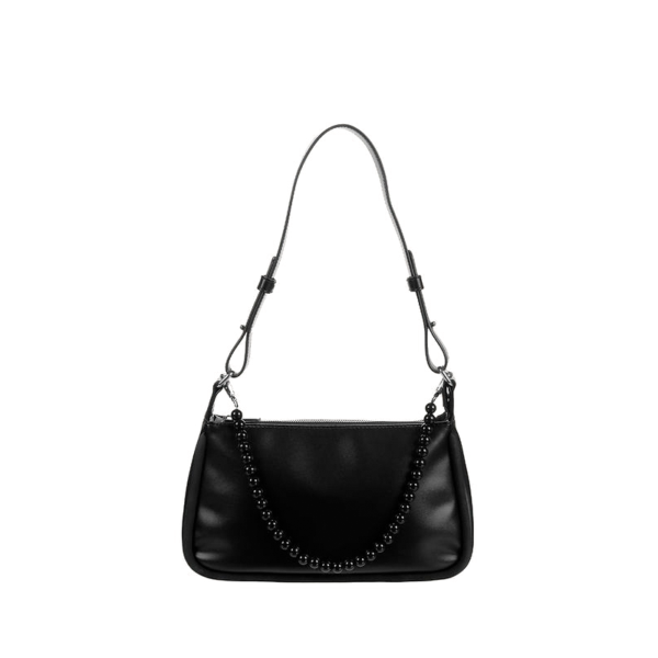 The Sticky Sis Club tube hand bag | club chic | black  + black bead chain