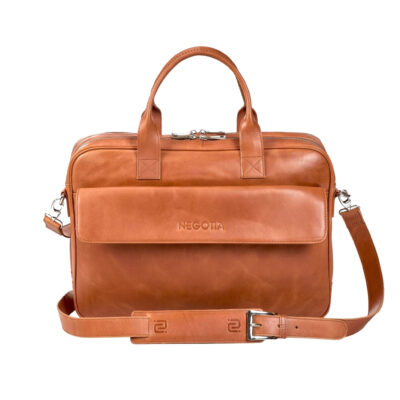 Negotia Leather Alpha Laptoptas 15,6" Bruin